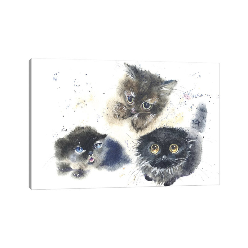 Kittens by Marina Ignatova - Wrapped Canvas Painting, 20.32 cm H x 30.48 cm W