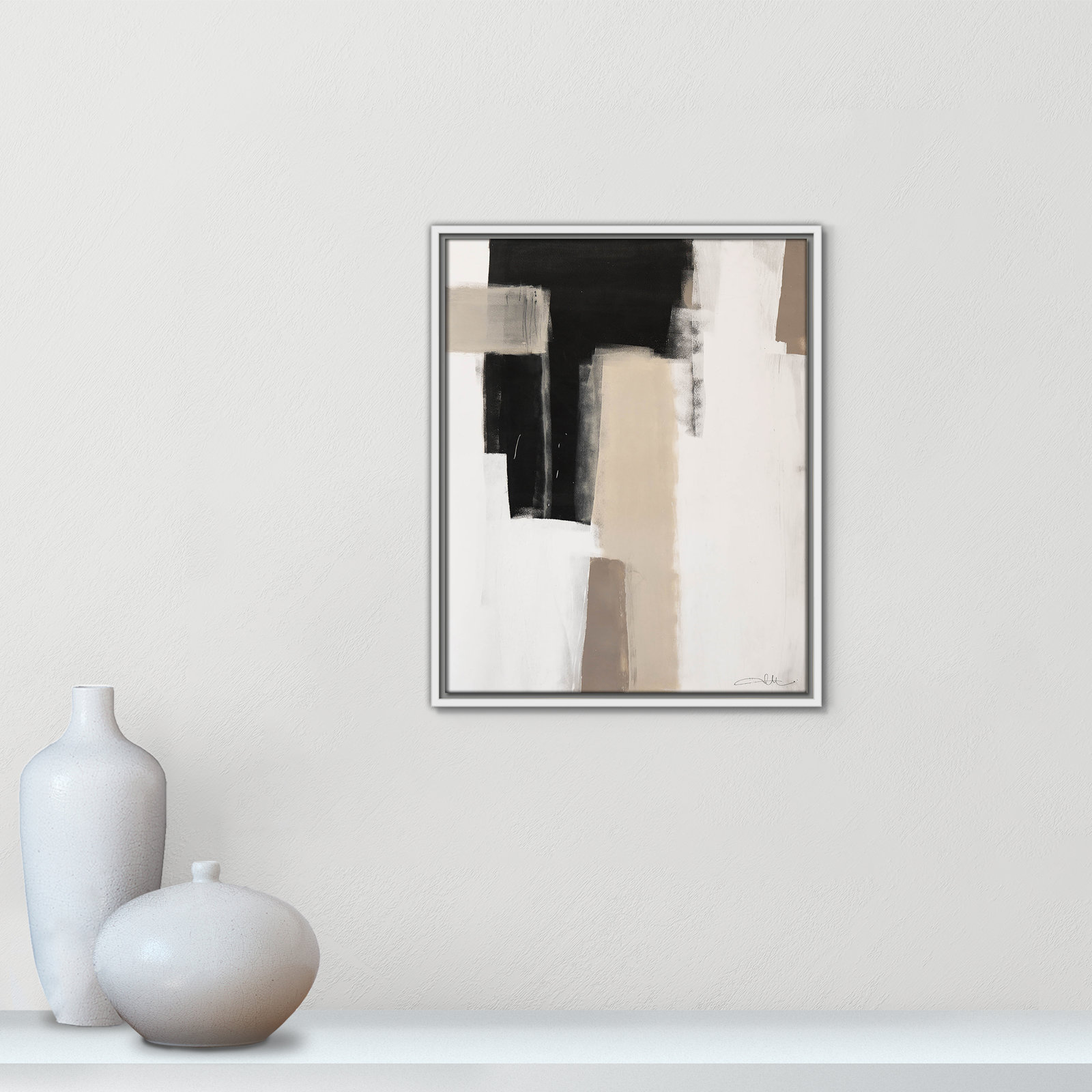 Giverny Earth Scapes I Print, White Floater Framed, No Mat, 21.5" H x 17.5" W x 2" D