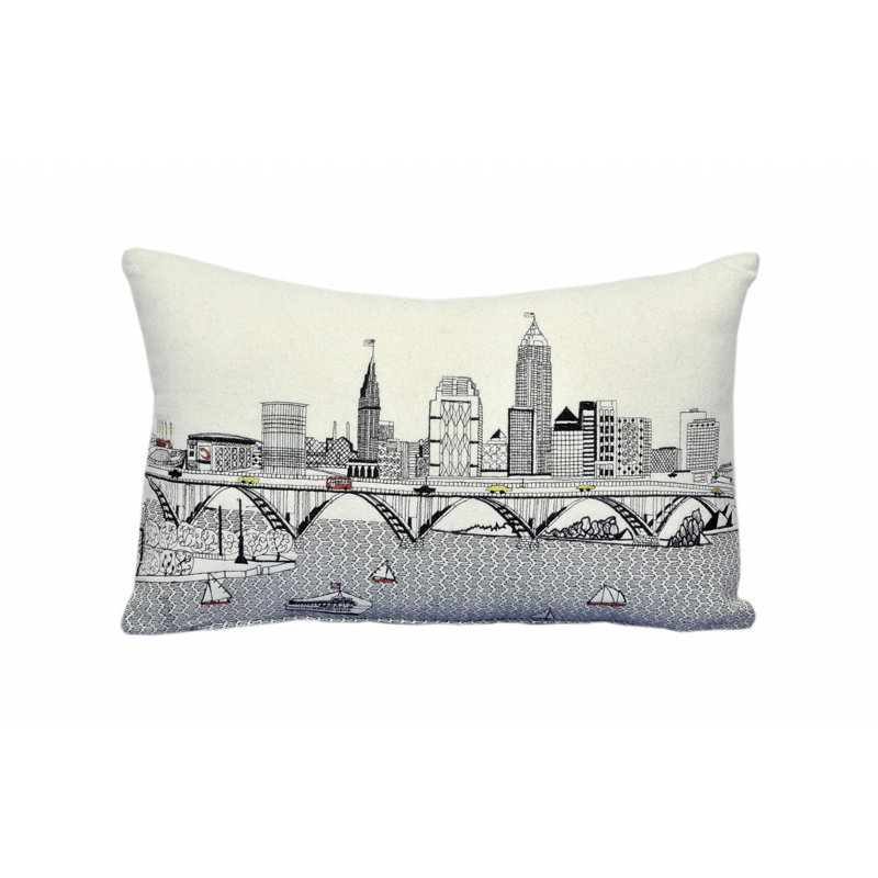Coussin lombaire 24 po NYC, Ivoire/Gris