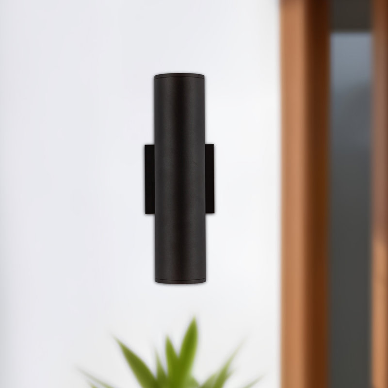 Lorna 2 - Light LED Flush Mounted Sconce, 12.75" H x 4.63" W x 3.88" D, Black, 24 W