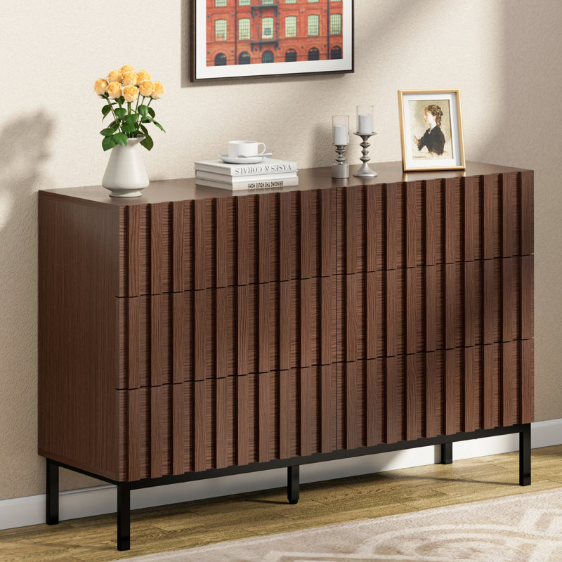 Sevyn Endress 6 Drawer 47.24" W Double Dresser, Coffee