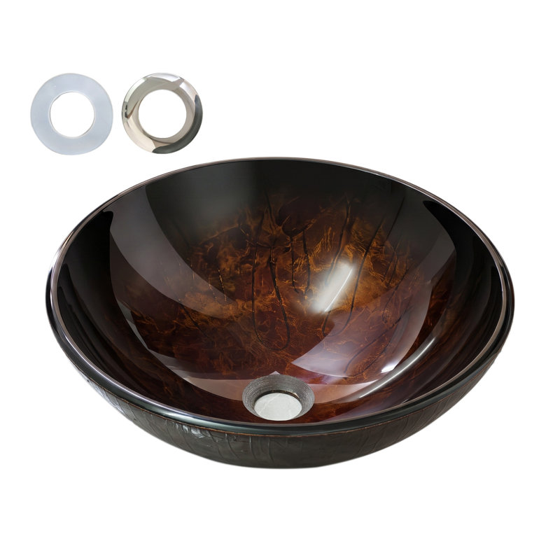 Vasque lavabo rond texturé artistique Topcraft, couleur ambre