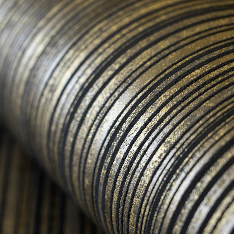 Universe Collection Jupiter Metallic Stripe Design Wallpaper Roll, Brown