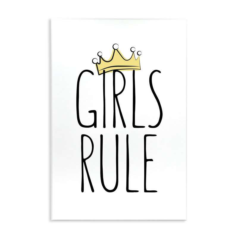 Art mural de filles avec couronne par Martina Pavlova, H 15 po x l 10 po