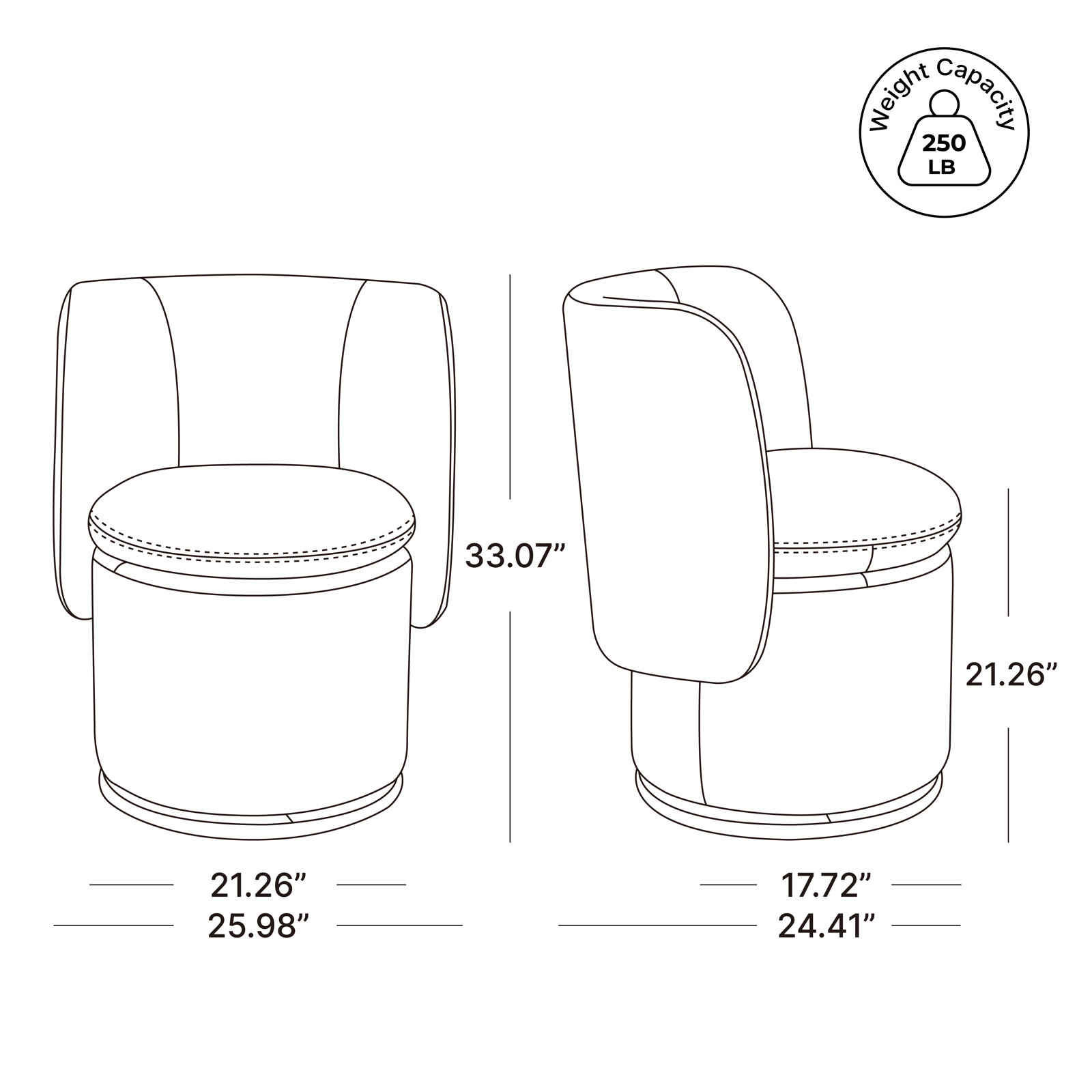 Adrielle Swivel Upholstered Barrel Chair, Polyester Effie Stone Blue