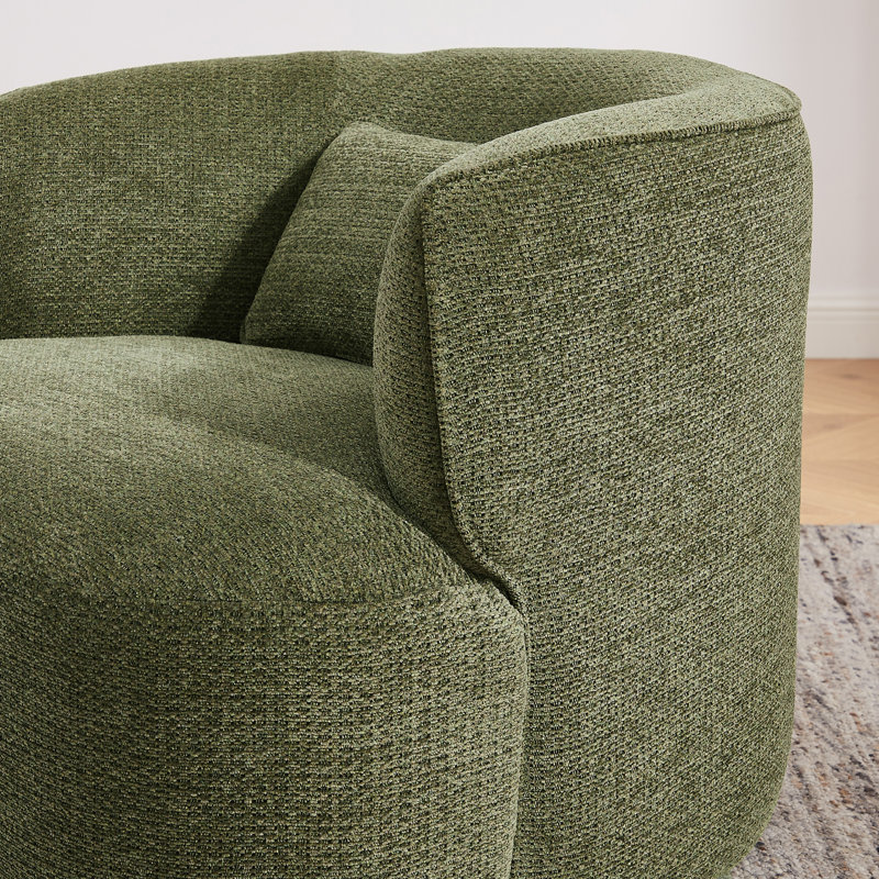 Olszewski CAL117 Compliant 31.1'' Wide Swivel Barrel Chairs（Set of 2）, Green