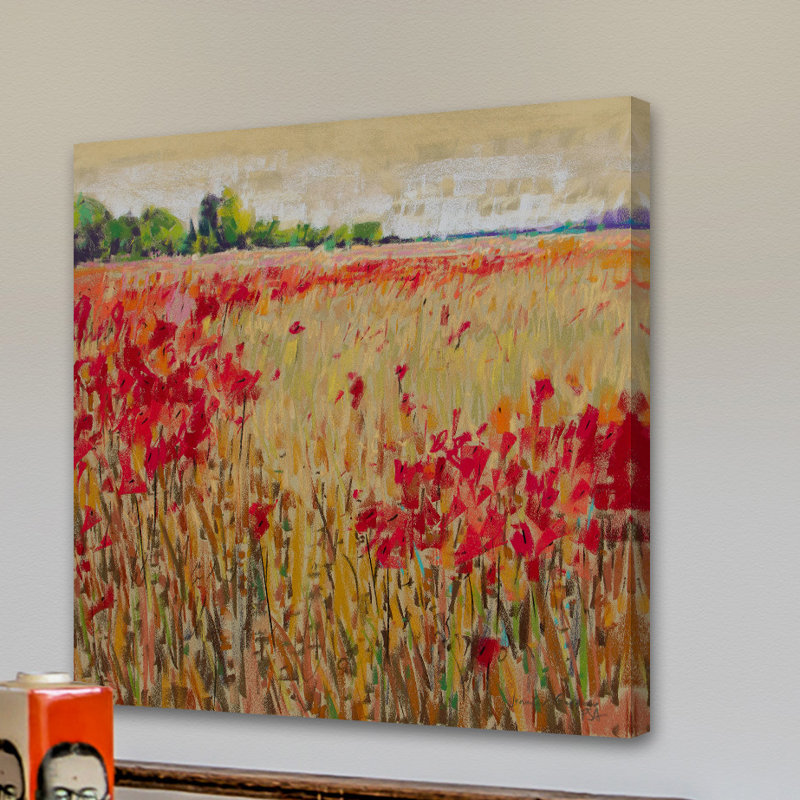 «Corn and Poppies XV», reproduction d'art sur toile tendue, H 48 po x l 48 po x P 1,5 po