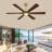 6 Blade Solid Wood Ceiling Fan with Gold Finish, Smart App Control, DC Reversible Motor, 3 Color LED Light & 6 Speed Quiet Operation (6”/12”/24” Downrods)-842059520