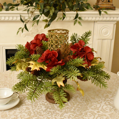 Faux Silk Hydrangea Arrangement in Jar