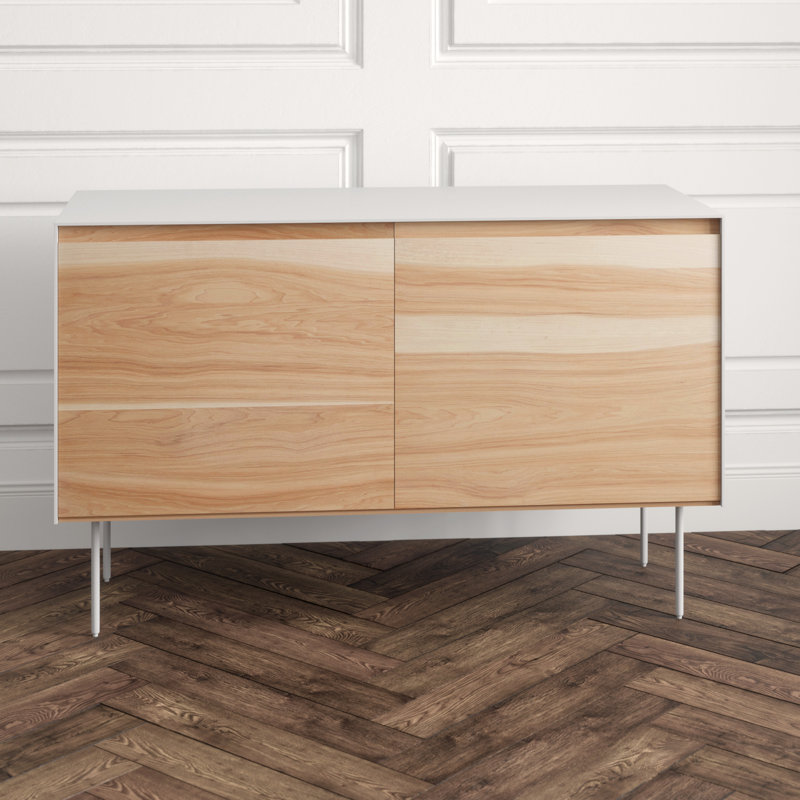 Clad 46'' W Solid Wood Sideboard, White/Hickory