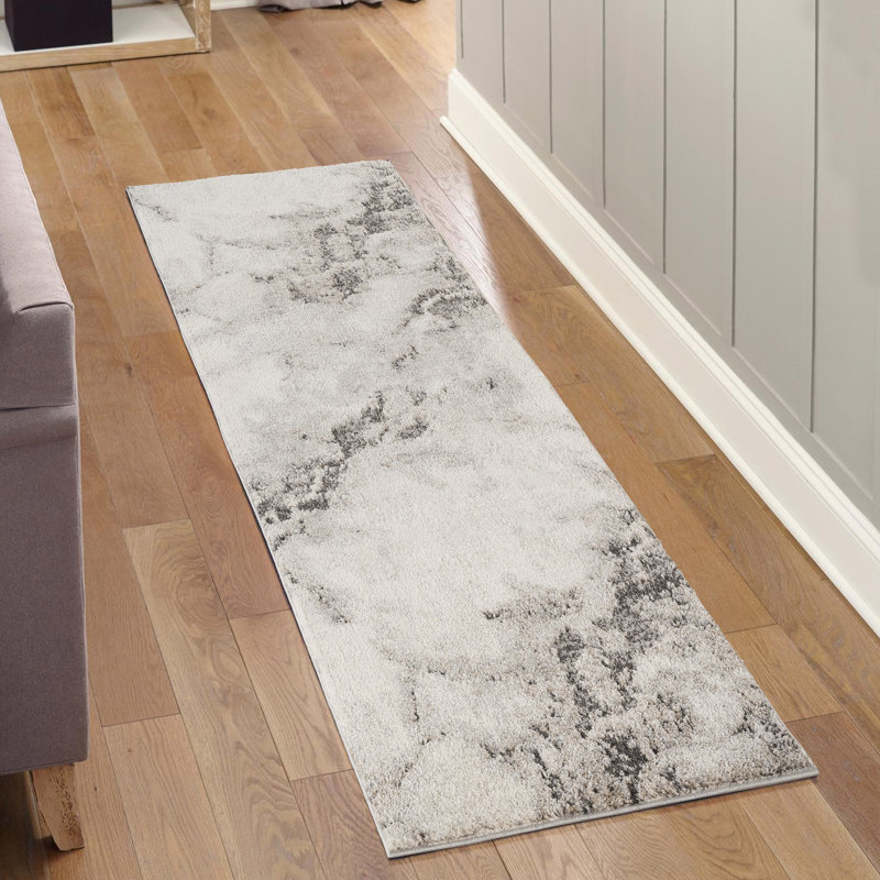 Essence Living Room Area Rug Oragnic Abstract Design Thick Cut-Shrink Pile Soft Modern Carpet with Jute Backing Contemporary Hallway Indoor Rug, Grey