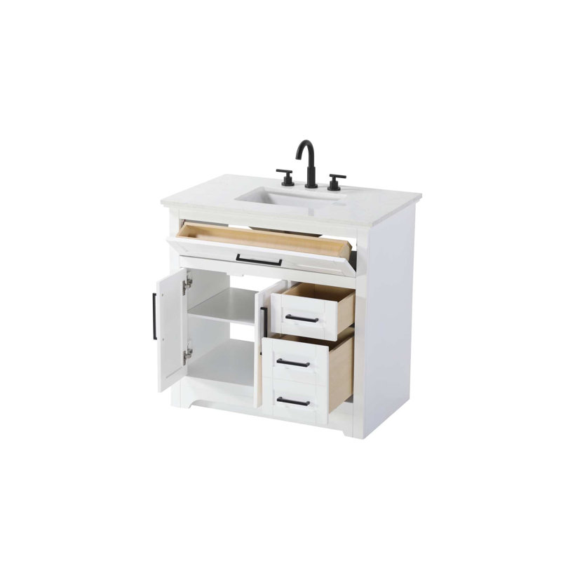 Meuble-lavabo simple blanc 36 po, Blanc, 36"