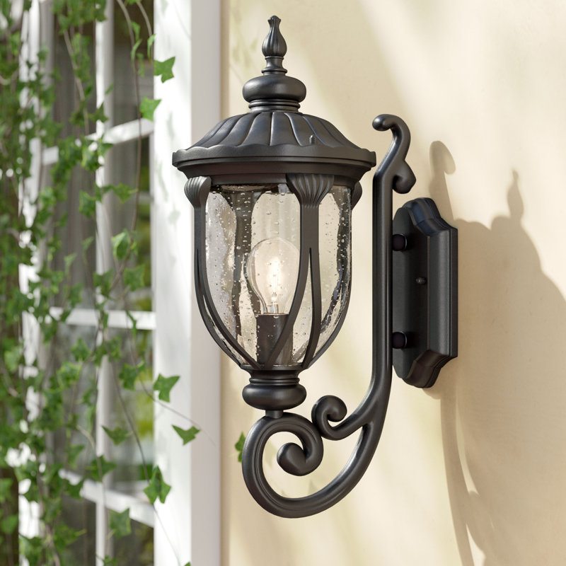 Lanterne murale d'extérieur à 1 ampoule Angie, Noir mat, H 22,5 po x l 9 po x p 11,5 po