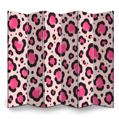 Cloison pliante à 6 panneaux cloison léopard rose royal avec cloisons en toile cloison de protection autoportante