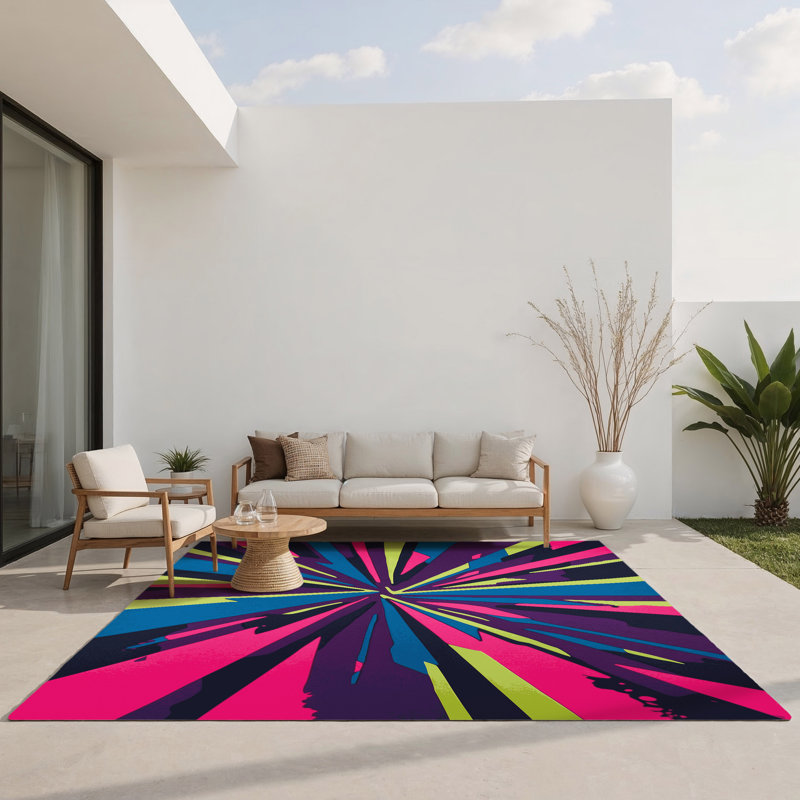 Tapis intérieur et extérieur Neon Inferno, Rectangulaire 2 pi x 3 pi