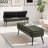 PU Leather Storage Ottoman Bench Shoe Seat with Storage & Metal Legs Green