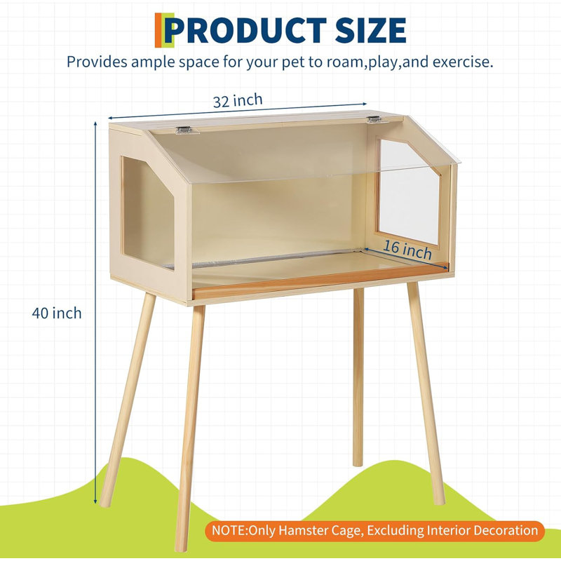 Hamster Cage with Legs, Medium (40" H x 32" W x 16" D)