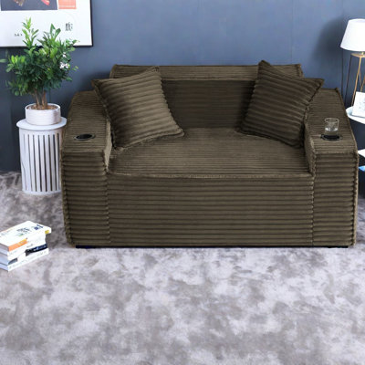 Compression Sofas, Corduroy Foam Spring Modern Compact Home Couch