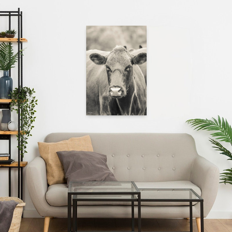 «Brown Cow Say Cheese», art contemporain, H 24 po x l 16 po