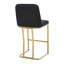 Ensemble de 3 tabourets de bar rembourrés à hauteur de comptoir avec structure en métal, tabourets dorés sans accoudoirs-121781147-126254348