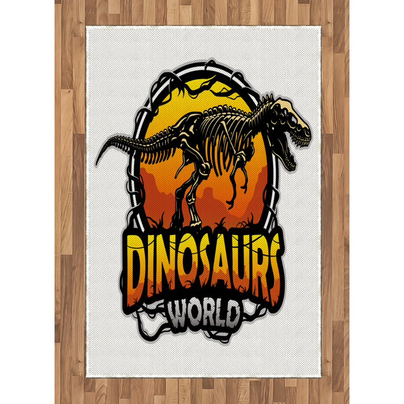Dinosaur High Density Long Fiber Poly Threads Decorative Area Rug Carpet, Rectangle 4' x 5'8"