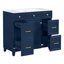 Meuble-lavabo 36 po avec lavabo en céramique, structure en bois massif, portes à fermeture en douceur, tablettes réglables, 3 tiroirs, y compris un tiroir à double profondeur pour le rangement du sèche-cheveux-115672155-115672154