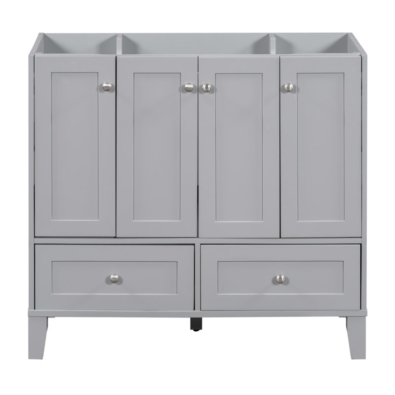 Meuble-lavabo 36 po sans comptoir, armoire de rangement en bois massif seulement