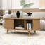 Table basse de style Mid-Century moderne avec porte coulissante en forme de tambour, station de charge intégrée-584249657