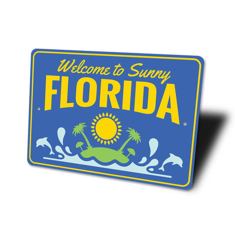 Panneau en aluminium Sunny Florida, H 10 po x l 14 po x P 0,04 po