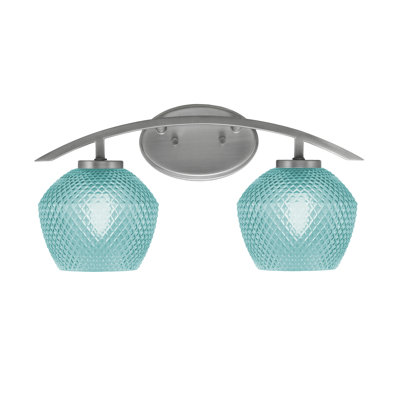 Kurve 2 Light Bath Bar With 6" Textured Glass