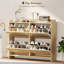 Armoire à chaussures, armoire de rangement à chaussures avec 4 tiroirs rabattables, naturel
