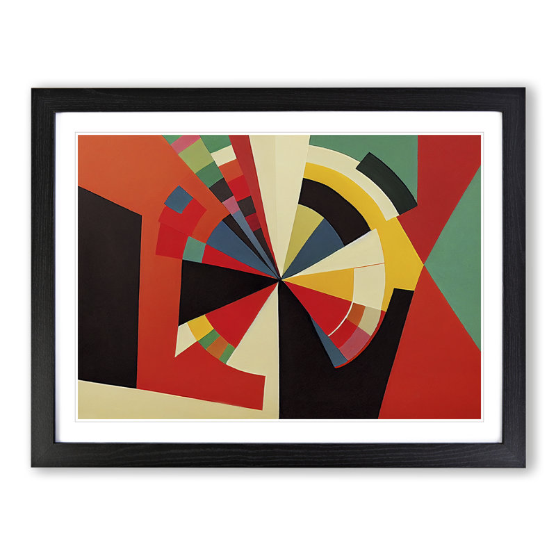 Enlightened Modern Abstract - Single Picture Frame Print, Black Framed, 46cm H x 64cm W x 2cm D