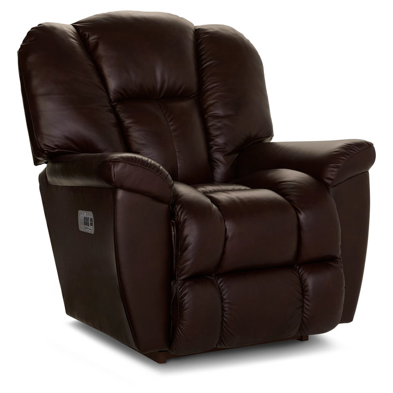 Maverick Leather Match Rocking Recliner, Brown, Power