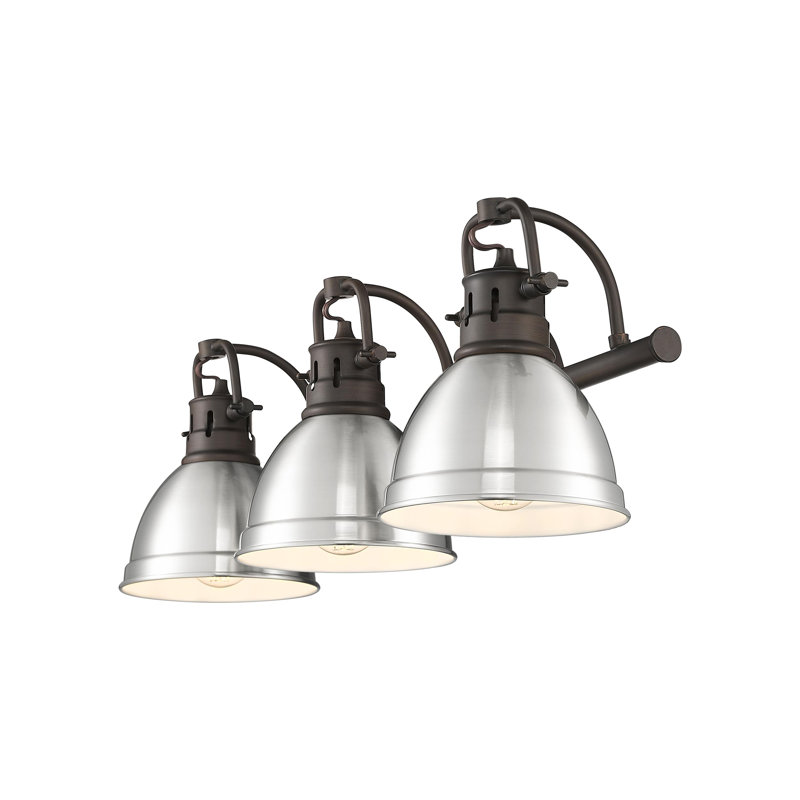 Iftimie 3-Light Bath Vanity, Pewter, Rubbed Bronze