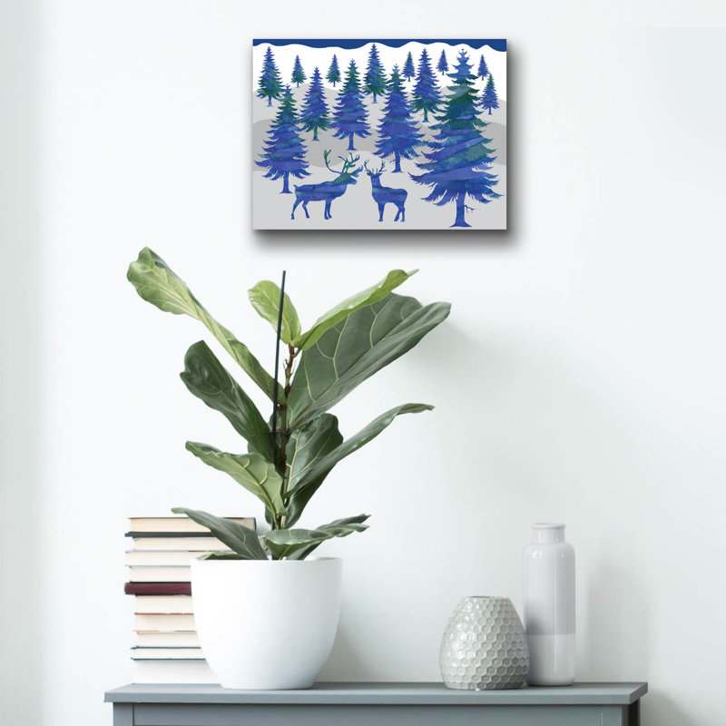 «Deer 4» par Erin Clark, art mural en verre acrylique, H 12 po x l 16 po x P 0,13 po