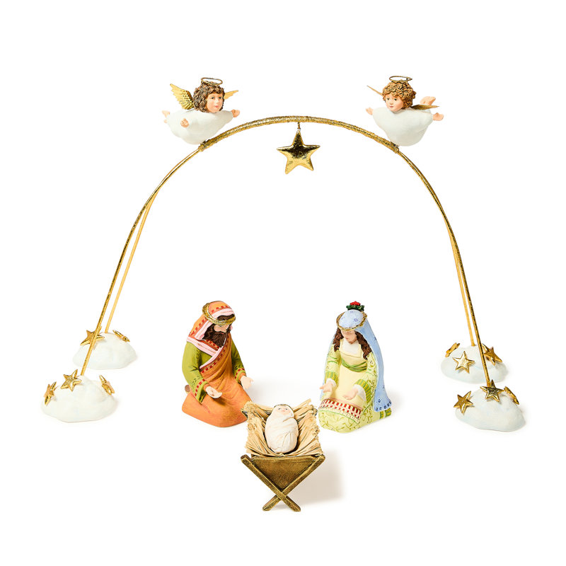 Patience Brewster Nativity Cherub Angels Mini Arch Set, Set of 4, 13.5" H x 19.5" W x 6.5" D