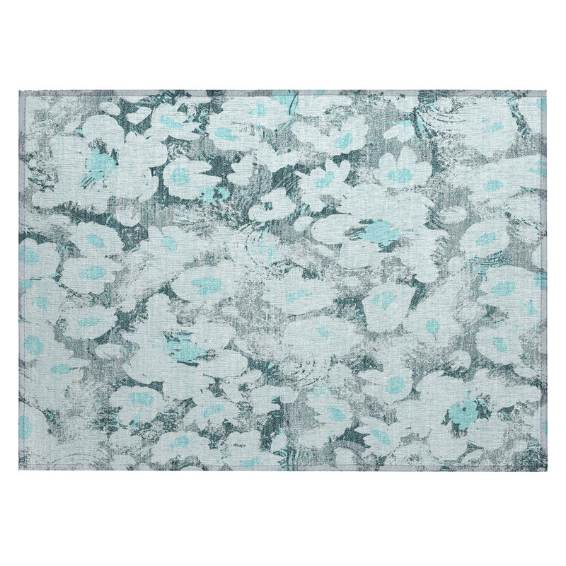 Altair Washable Floral Indoor / Outdoor Rug, Rectangle 1'8" x 2'6"