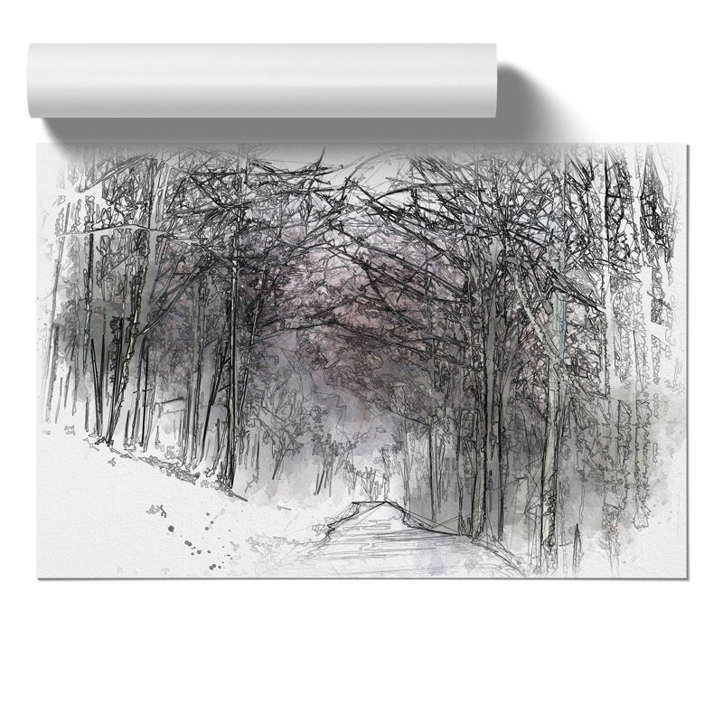 Forest View Sketch - Frameless Print, 21cm H x 30cm W x 0.1cm D