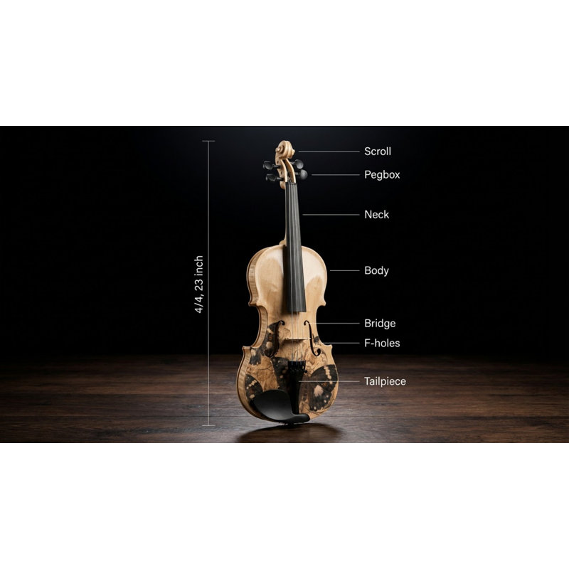 Violon professionnel 4/4 - Son de qualité supérieure, conception durable et légère avec accessoires complets, finition artisanale exquise, cadeau unique idéal pour les musiciens