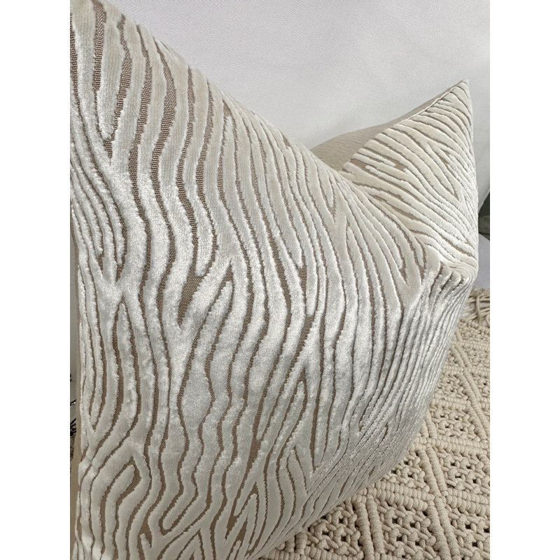 Abstract Cream Square Cushion Cover