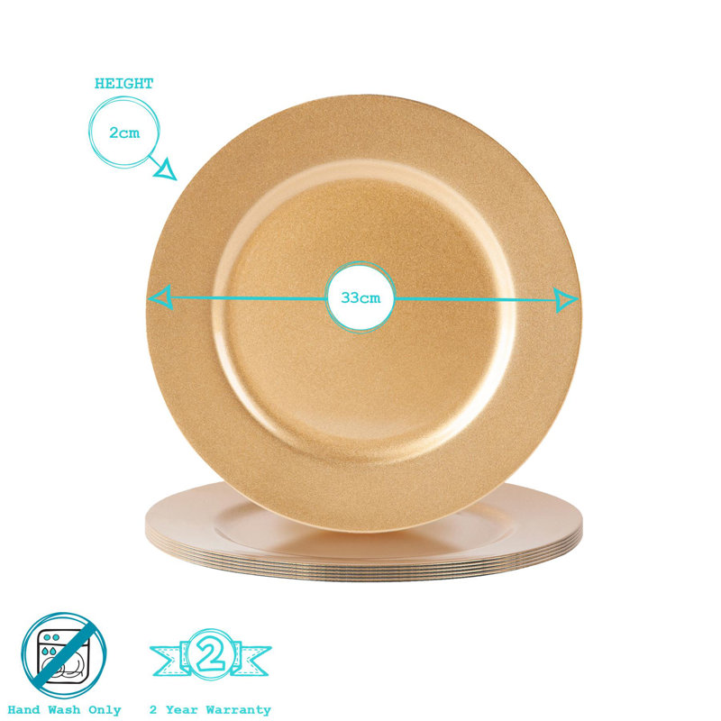 Argon Tableware - 18pc Metallic Charger Plates Set, Rose
