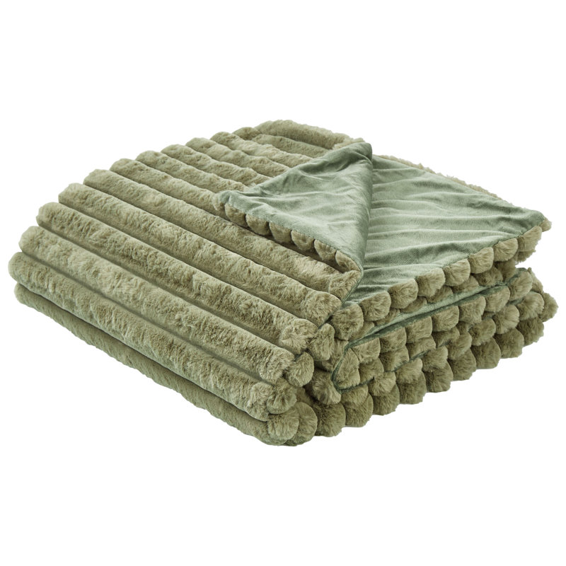 RAKYA Polyester Striped Bedspread, Green