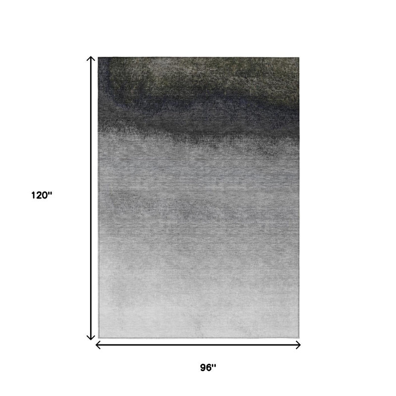 Tapis d'extérieur lavable ombré argenté et noir 8 pi x 10 pi