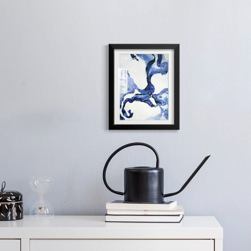 Indigo I -Framed Print, 28.5" H x 20.5" W, Black
