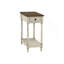 Table d'appoint, 2 niveaux, table de bout, table de chevet, chambre à coucher, étroite, lampe, tiroir de rangement, placage brun, placage blanc antique, traditionnel-1512879111