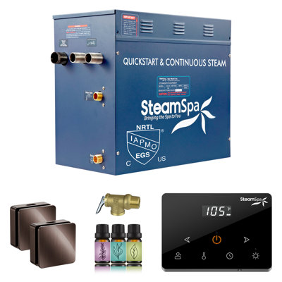 Oasis Series 10.5KW Steam Bath Generator With Continuous Steam Plus Easy Touch Pad And Auto Drain
