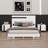 Modern High Gloss 3-Piece Bedroom Set Floating Bed Frame Platform Bed With LED Light & 2 Nightstands