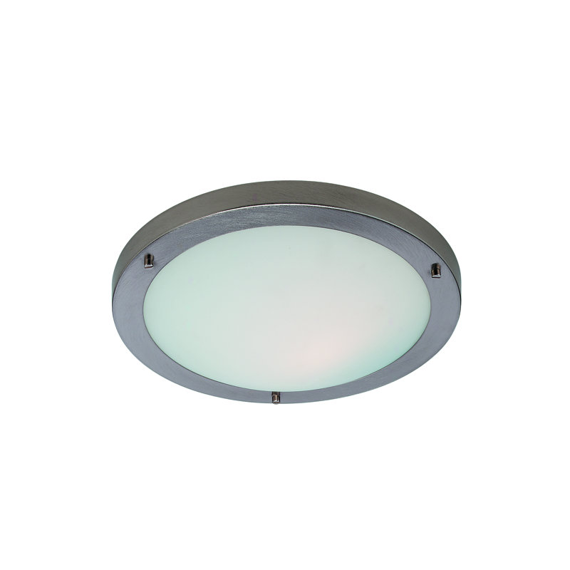 Rondo Flush Mount, E27, Brushed Steel