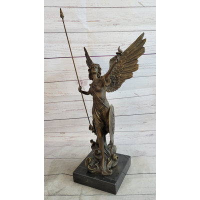 20'' Tall Archangels Nike Angel of Victory Mythical Bronze Sculpture Statue Decor