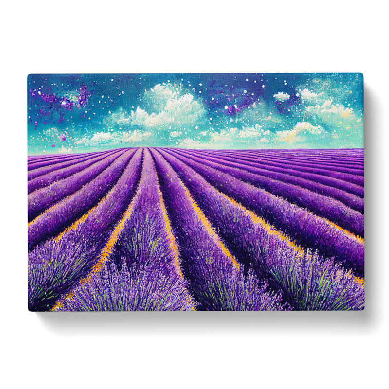 Brilliant Lavender Flower Field - Wrapped Canvas, 35cm H x 50cm W x 3cm D